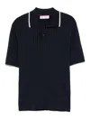 Brunello Cucinelli Ribbed-knit Polo Shirt In Blue