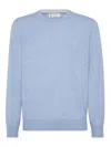 Brunello Cucinelli Cashmere Crew Neck Sweater Clothing In Blue