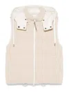 Brunello Cucinelli Cotton Blend Rib-knit Hooded Gilet