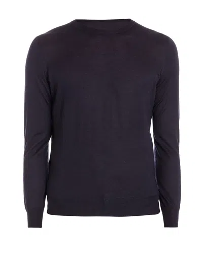 Brunello Cucinelli Cashmere Silk Lightweight Sweater In Azul Oscuro