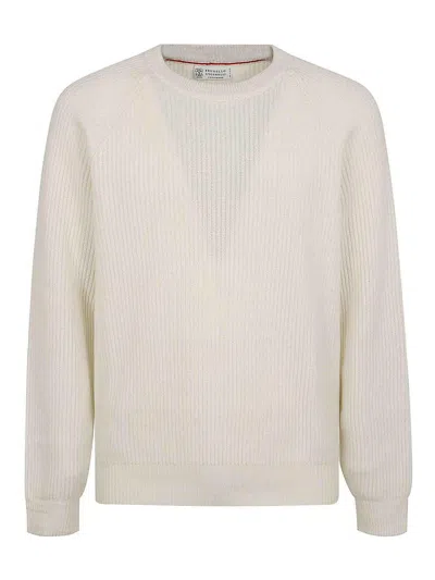 Brunello Cucinelli Cashmere Sweater In White