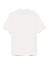 Brunello Cucinelli Men Cotton Jersey Crew-neck T-shirt With Logo And Faux-layering In White