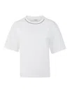 Brunello Cucinelli Monili Crewneck Short-sleeve T-shirt In White