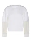 Brunello Cucinelli Organza-paneled Ribbed Cotton Sweater In White
