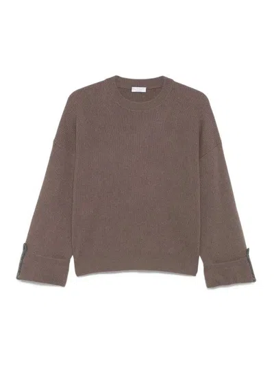 Brunello Cucinelli Cashmere Sweater In Brown