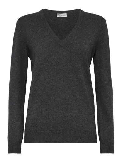 Brunello Cucinelli Cashmere Sweater In Black