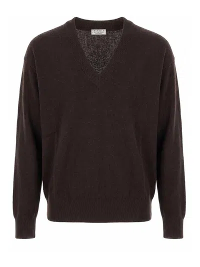 Brunello Cucinelli Cashmere Sweater In Brown