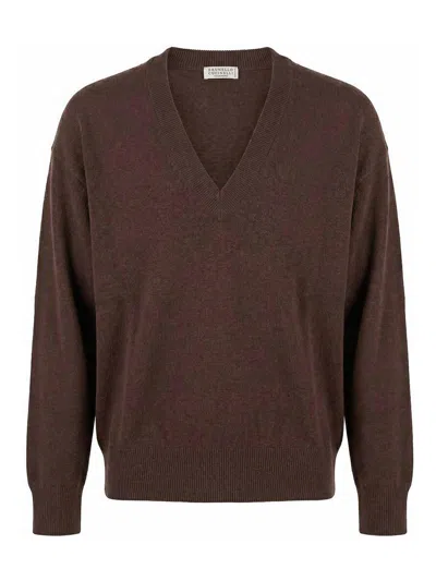 Brunello Cucinelli Cashmere Sweater In Brown