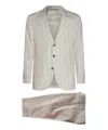 Brunello Cucinelli Tailored Suit With Notch Lapel And Back Vent In Beige