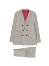 Brunello Cucinelli Double-breasted Wool Suit In Gray