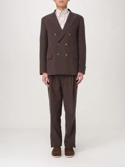 BRUNELLO CUCINELLI SUIT BRUNELLO CUCINELLI MEN COLOR BROWN,G55480032