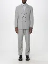 Brunello Cucinelli Men Wool And Cashmere Buttoned Grisaille Suit In Gray