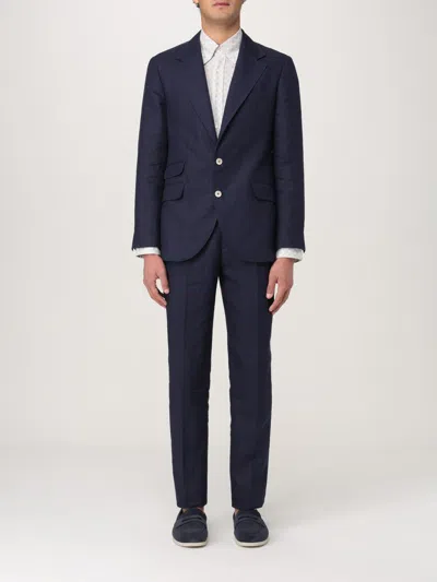 Brunello Cucinelli Suit  Men Color Navy In Blue