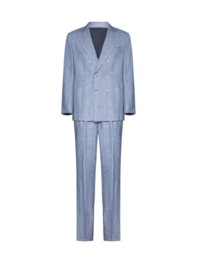 Brunello Cucinelli Suit In Celeste