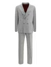 Brunello Cucinelli Men Wool And Cashmere Buttoned Grisaille Suit In Gray