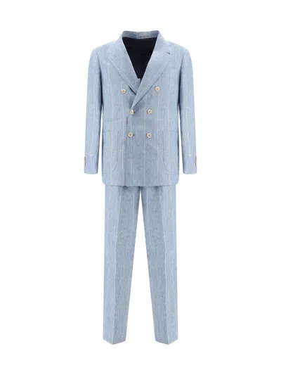 Brunello Cucinelli Suit In Sky Blue