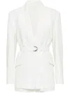 Brunello Cucinelli Women Linen Jacket With Belt And Precious Details