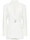 Brunello Cucinelli Women Linen Jacket With Belt And Precious Details In White