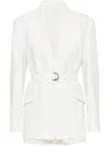 Brunello Cucinelli Women Linen Jacket With Belt And Precious Details In White