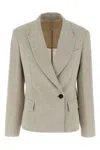 Brunello Cucinelli Women's Sparkling Linen Canvas Jacket With Jewellery In Gray
