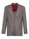Brunello Cucinelli Single-breasted Blazer In Brown