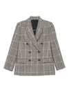 Brunello Cucinelli Check Blazer In Gray