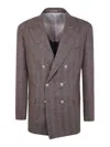 Brunello Cucinelli Jacket Double-breasted Back Vent In Brown