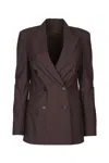 Brunello Cucinelli Women Blazer With Monili In Brown