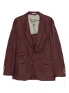 Brunello Cucinelli Tailored Single-breasted Jacket Lapel In Brown