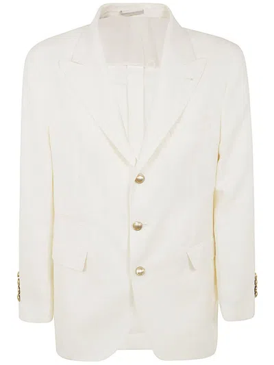 Brunello Cucinelli Single Breasted Jacket Notch Lapel In Neutral