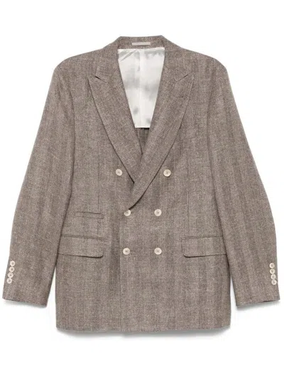 Brunello Cucinelli Suit Type Jacket Clothing In Neutral