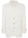 Brunello Cucinelli Single-breasted Twill Blazer In Off White