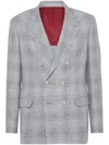 Brunello Cucinelli Grey Suit-type Linen Blazer