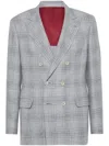 Brunello Cucinelli Grey Suit-type Linen Blazer