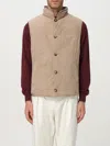 Brunello Cucinelli Beige Suede Sleeveless Down Jacket In Gold