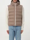 Brunello Cucinelli Men Sleeveless Wool Down Jacket With Detachable Hood In Brown