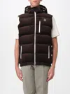 Brunello Cucinelli Velvet Padded Hooded Sleeveless Gilet In Brown