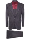 Brunello Cucinelli Pinstripe-pattern Wool Suit In Gray