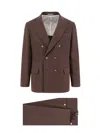 Brunello Cucinelli Long-sleeved Suit In Brown