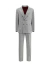 Brunello Cucinelli Men Wool And Cashmere Buttoned Grisaille Suit In Gray