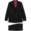 Brunello Cucinelli Long-sleeved Jacket And Striped Pants Suit In Multicolor