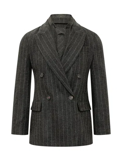 Brunello Cucinelli Suit-style Blazer Jacket In Black