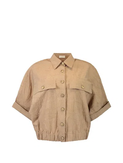 Brunello Cucinelli Sun River Chest-pockets Shirt In Brown