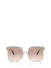 Brunello Cucinelli Sunglasses With Transparent Frame And Metal Accents In Peach / Monile