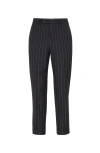 Brunello Cucinelli Striped Cotton Trousers With Rear And Side Pockets In Black