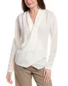 Brunello Cucinelli Draped Cowl-neck Blouse In White
