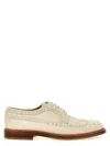 BRUNELLO CUCINELLI SWALLOW'S NEST LACE UP SHOES WHITE
