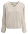 Brunello Cucinelli Cotton Sweater Dropped Shoulders Long Sleeves In Neutral
