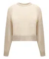 Brunello Cucinelli Wool Mohair Women's Sweater In Beige
