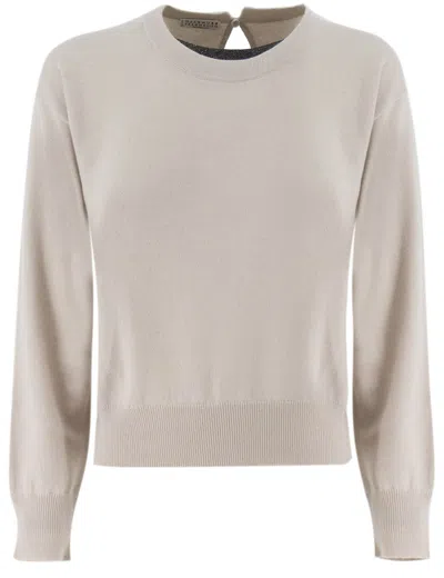 Brunello Cucinelli Sweater In Beige+stracciatella+seashell
